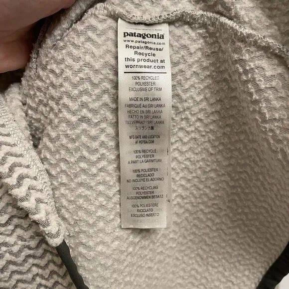 PATAGONIA R1 Air Zip-Neck Pullover Wool White Women Med Gorpcore - Picture 4 of 7